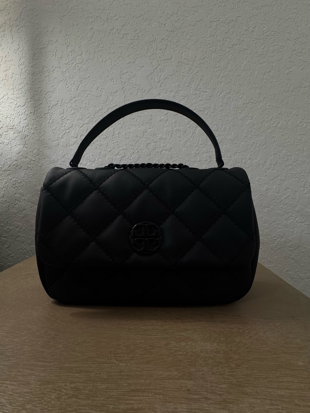 Tory Burch Black Quilted Top-Handle Shoulder Bag